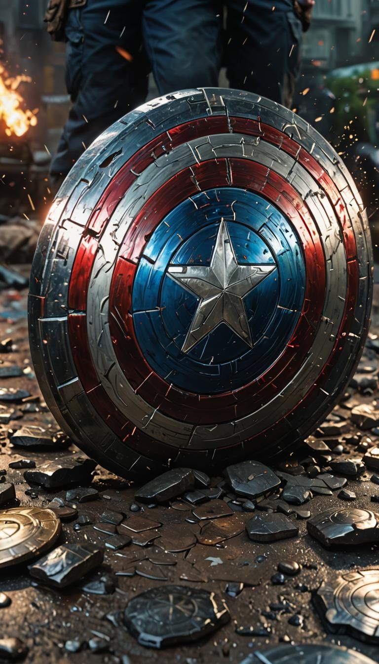 Captain America's Shield: Hyperrealistic Cinematic Wallpaper