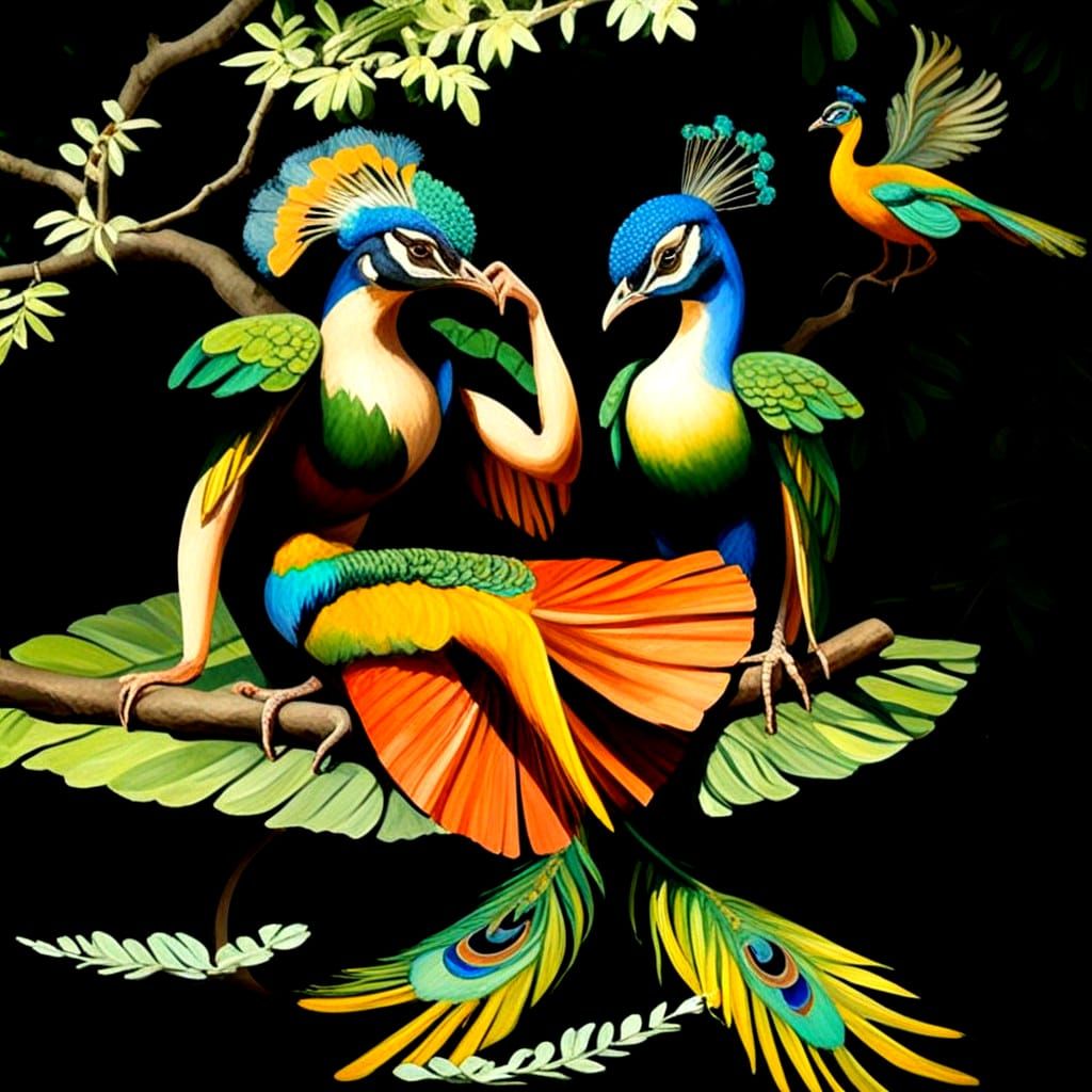 Vibrant Peacock with Iridescent Plumage