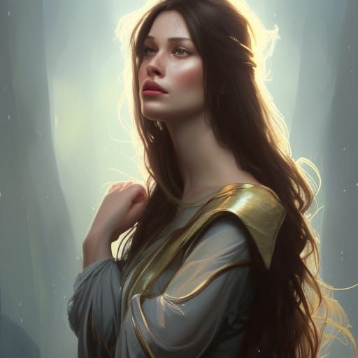 Arwen Undómiel Portrait in Art Nouveau Style