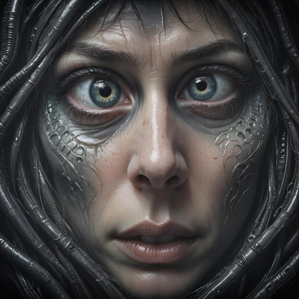 Intense Eyes in a Dark Room: Digital Art