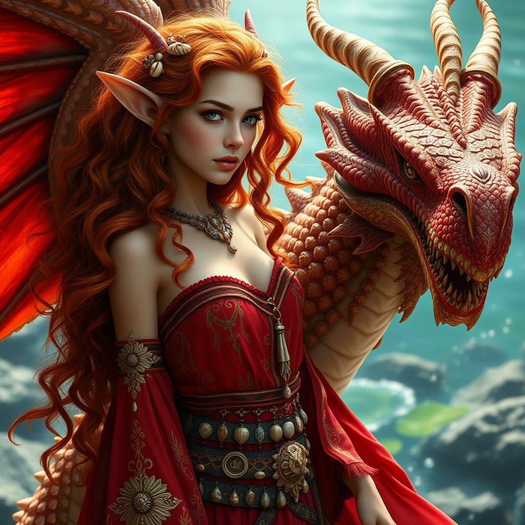 Caribbean Elf and Her Majestic Dragon