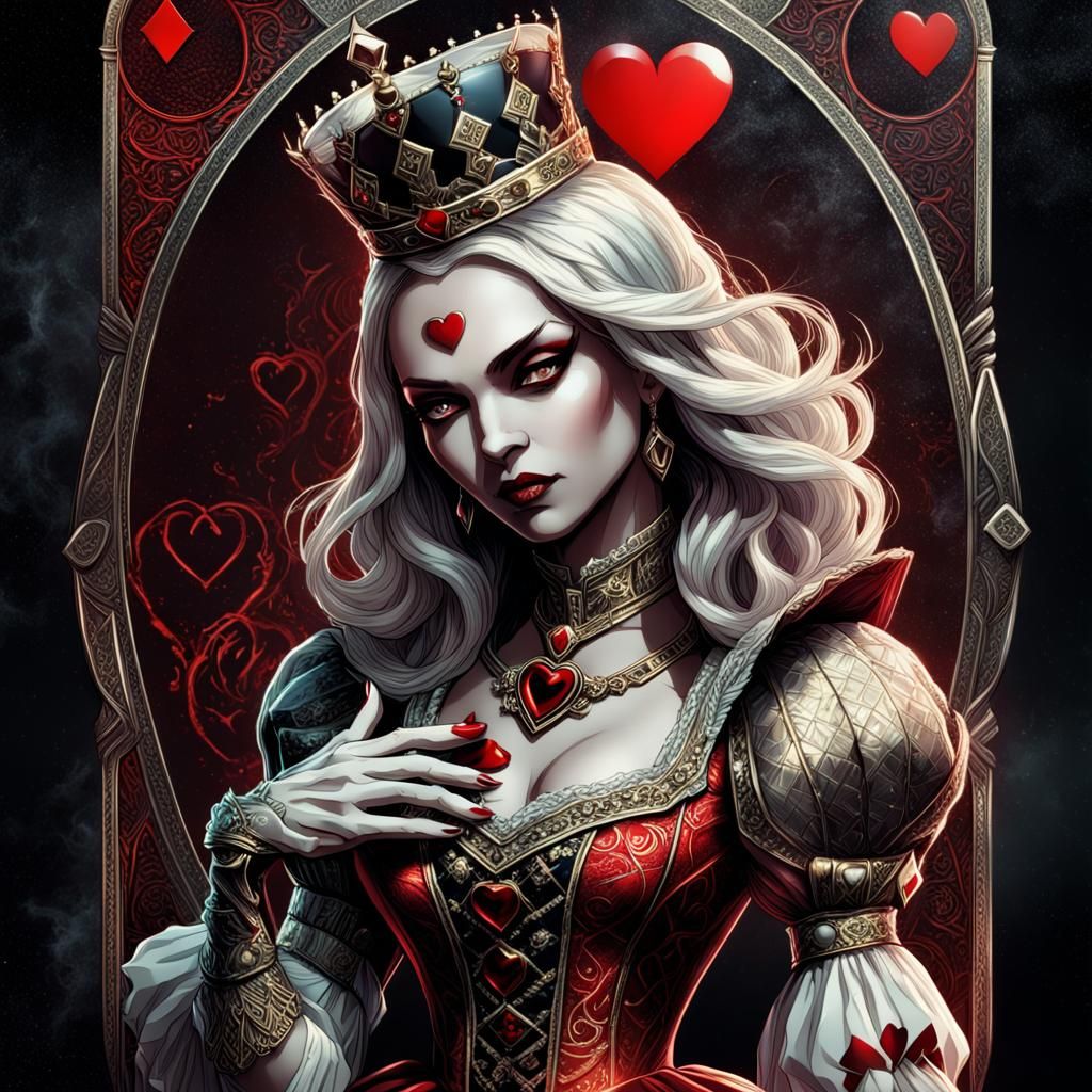 Mean Queen Playing Card in Dramatic Digital Painting