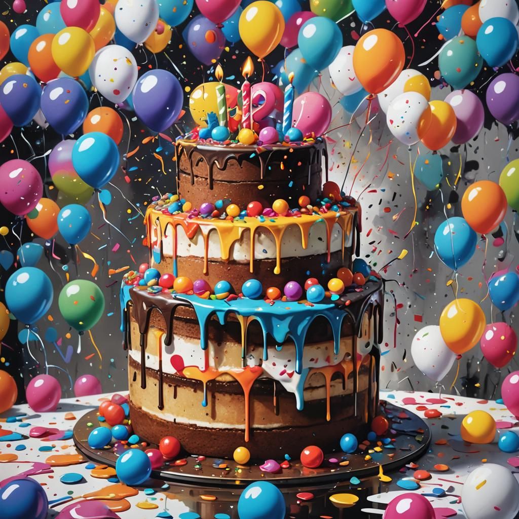 Colorful Graffiti Art Birthday Party Celebration