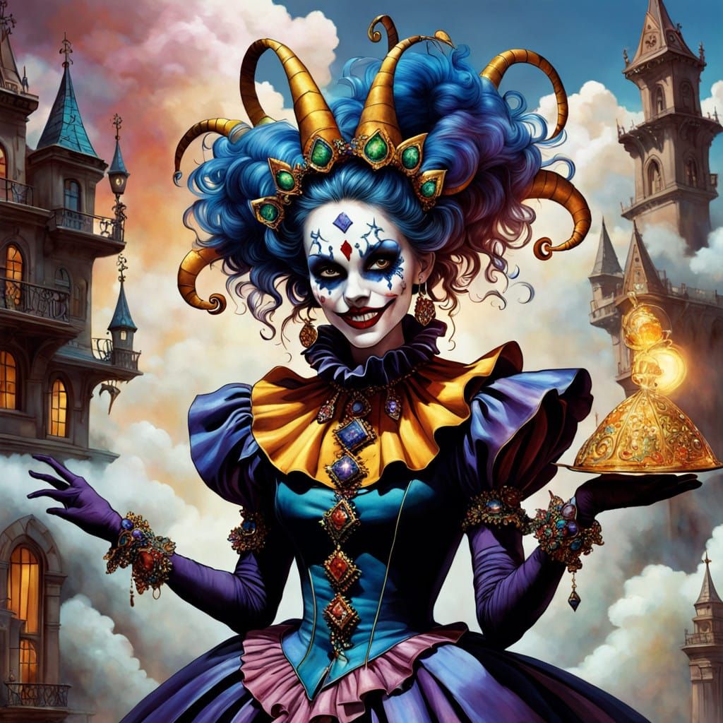 Mystical Jester Emerges from Glowing Joker Card