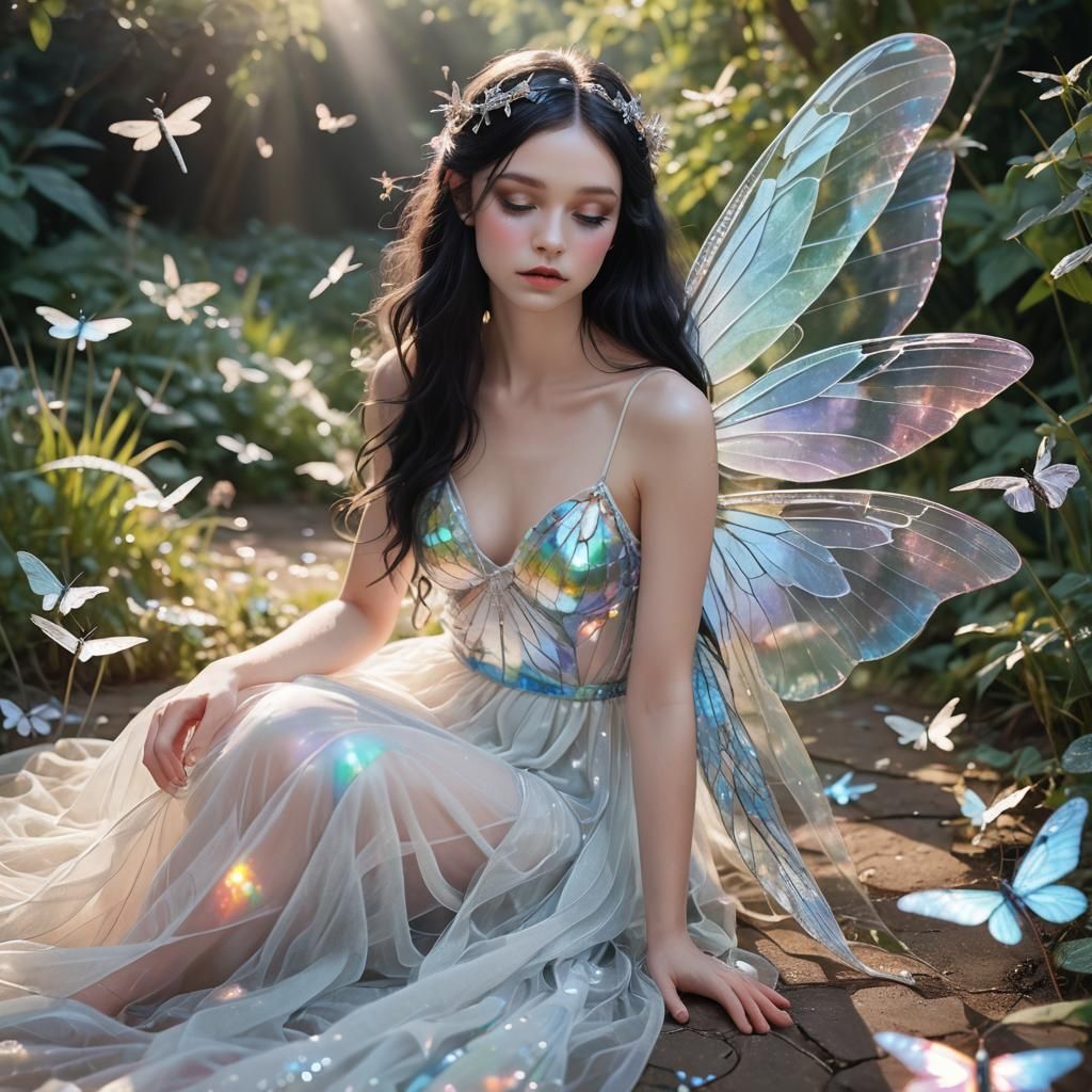 Ethereal Dragonfly Fairy in Pastel Dreamscape