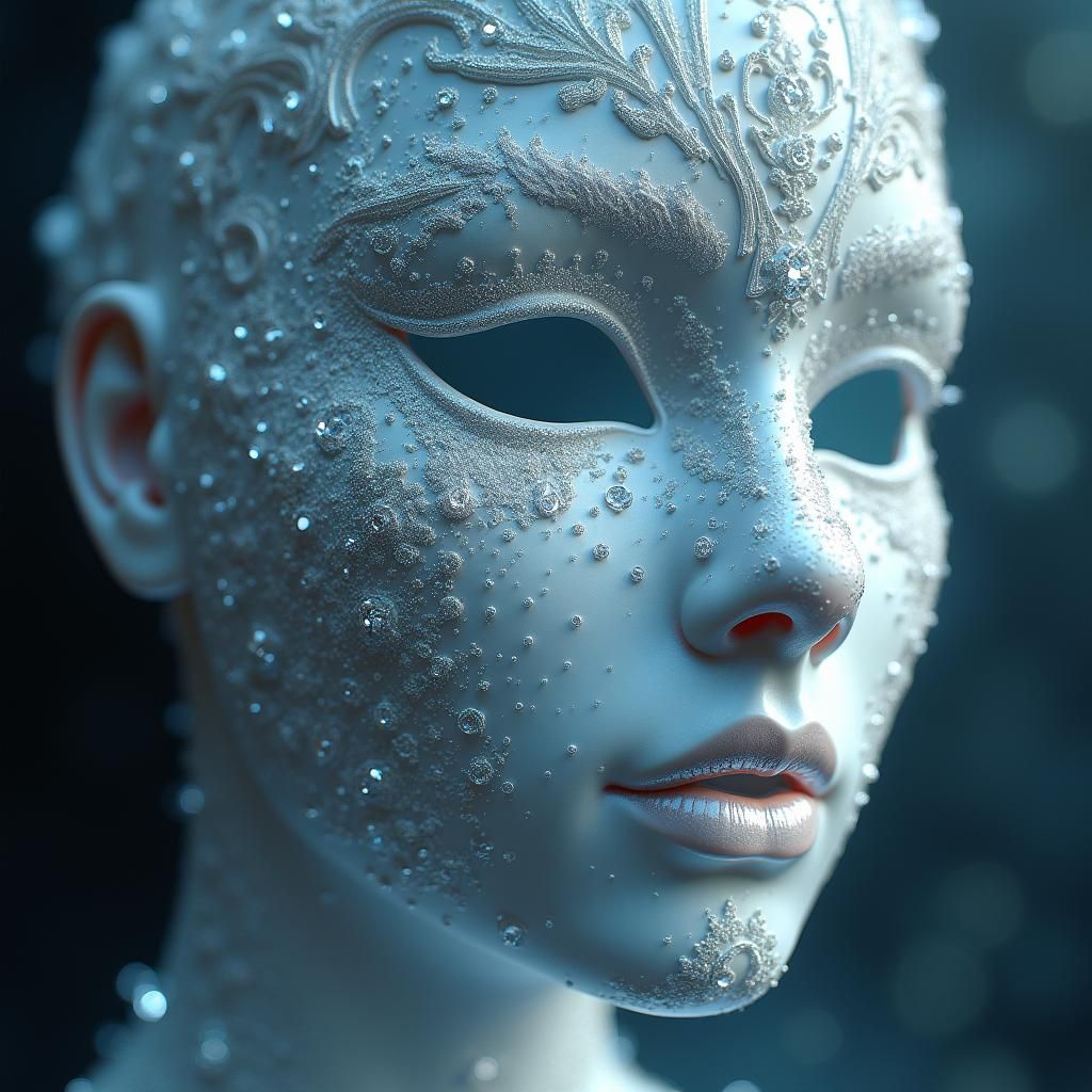 Crystal Mask of a Greek Goddess Sculpture