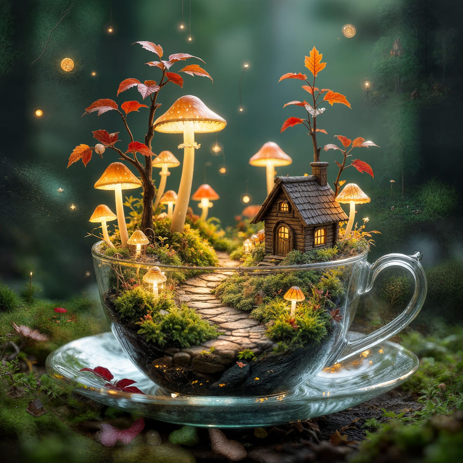 Enchanted Forest Teacup Diorama