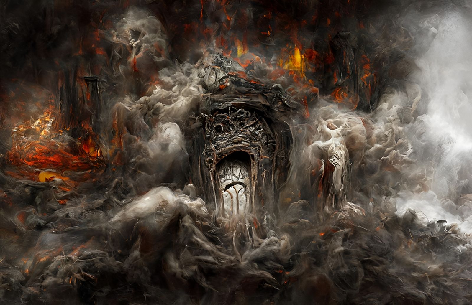 Hellmouth Portal: Grotesque Horror Landscape