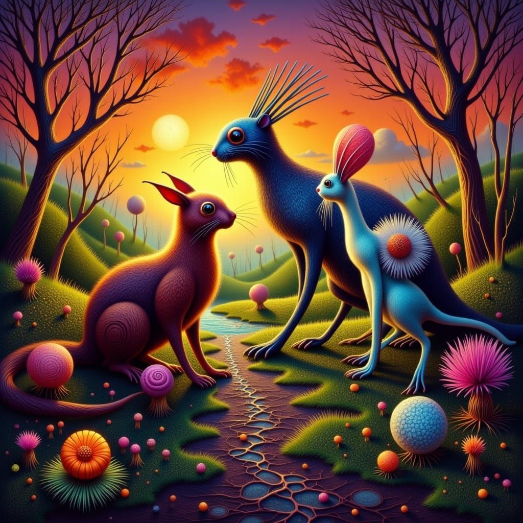 Haitian Mythology Hybrid Creatures in Surrealist Oil Paintin...