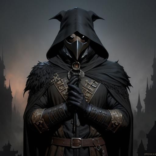 Plague Doctor Inspired by Frazetta and Vallejo