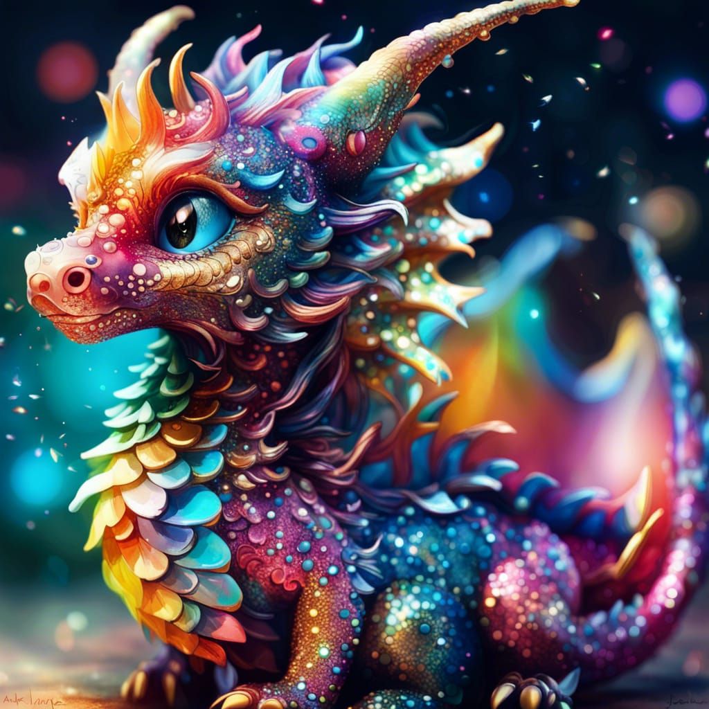 Glitter Dragon Fantasycore Artwork
