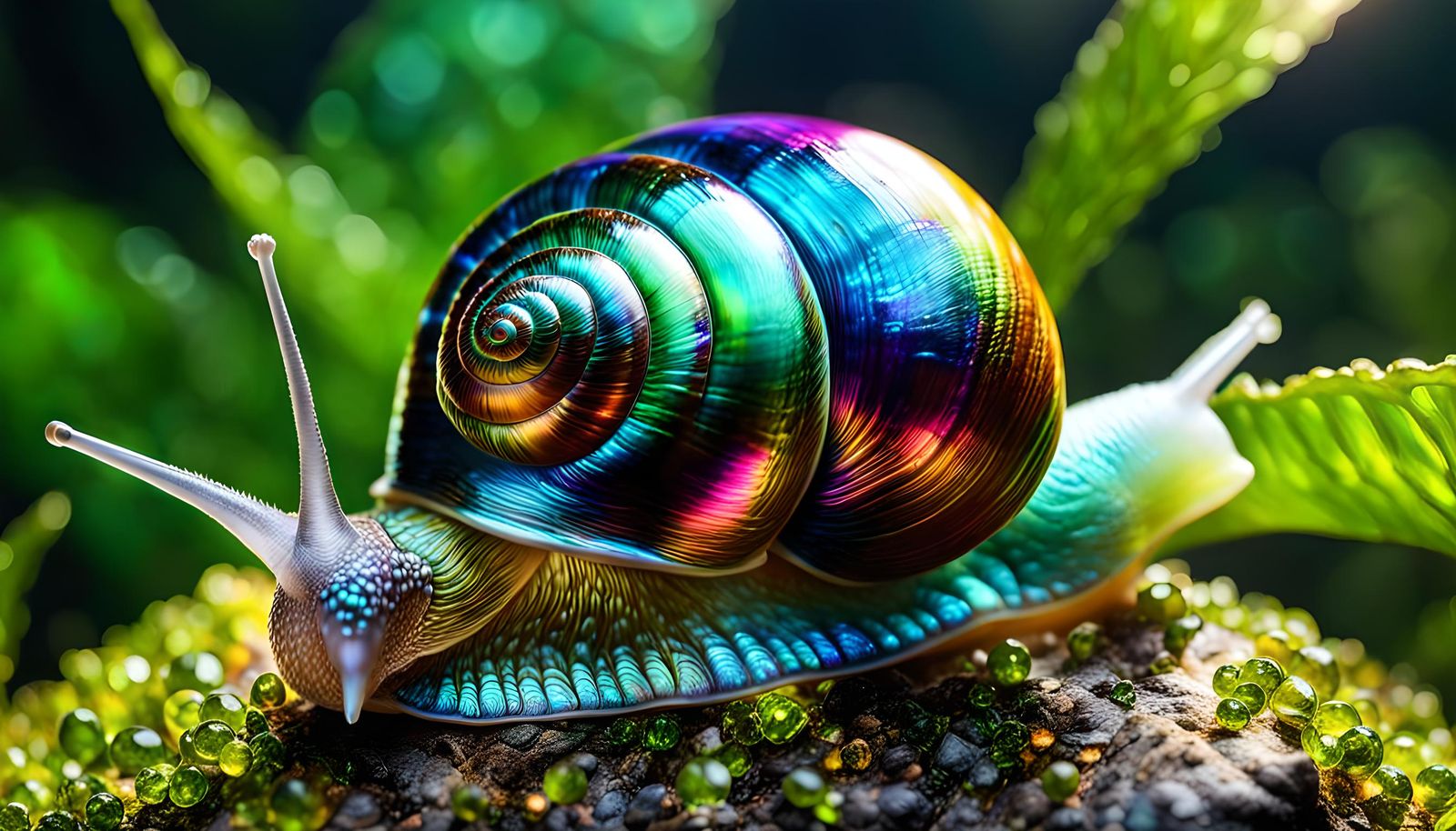 Bioluminescent Snail in Magical Forest: Splash Art