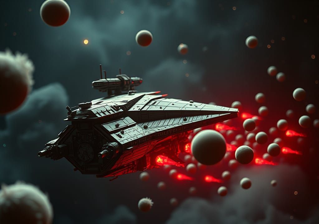 Sci-Fi Space Battle with Alien Ships