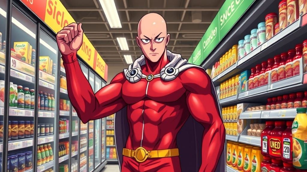 One Punch Man Discovers the Best Grocery Deals