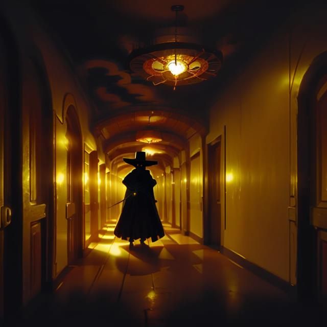A shadow man in the hallway