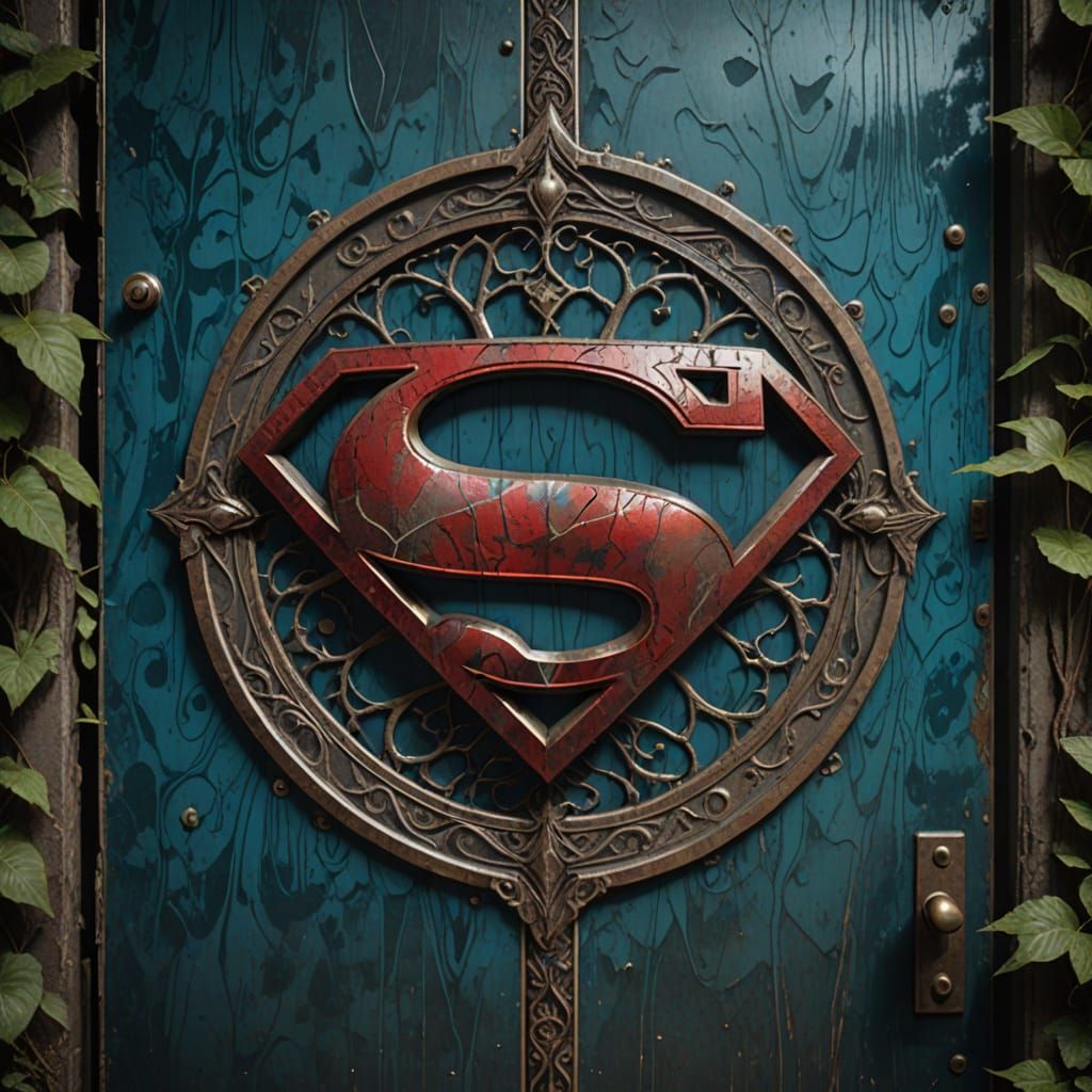 Surreal Superman Symbol in Mystical Forest