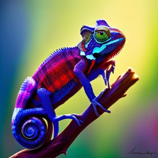 Colorful Tartan Chameleon Backlit