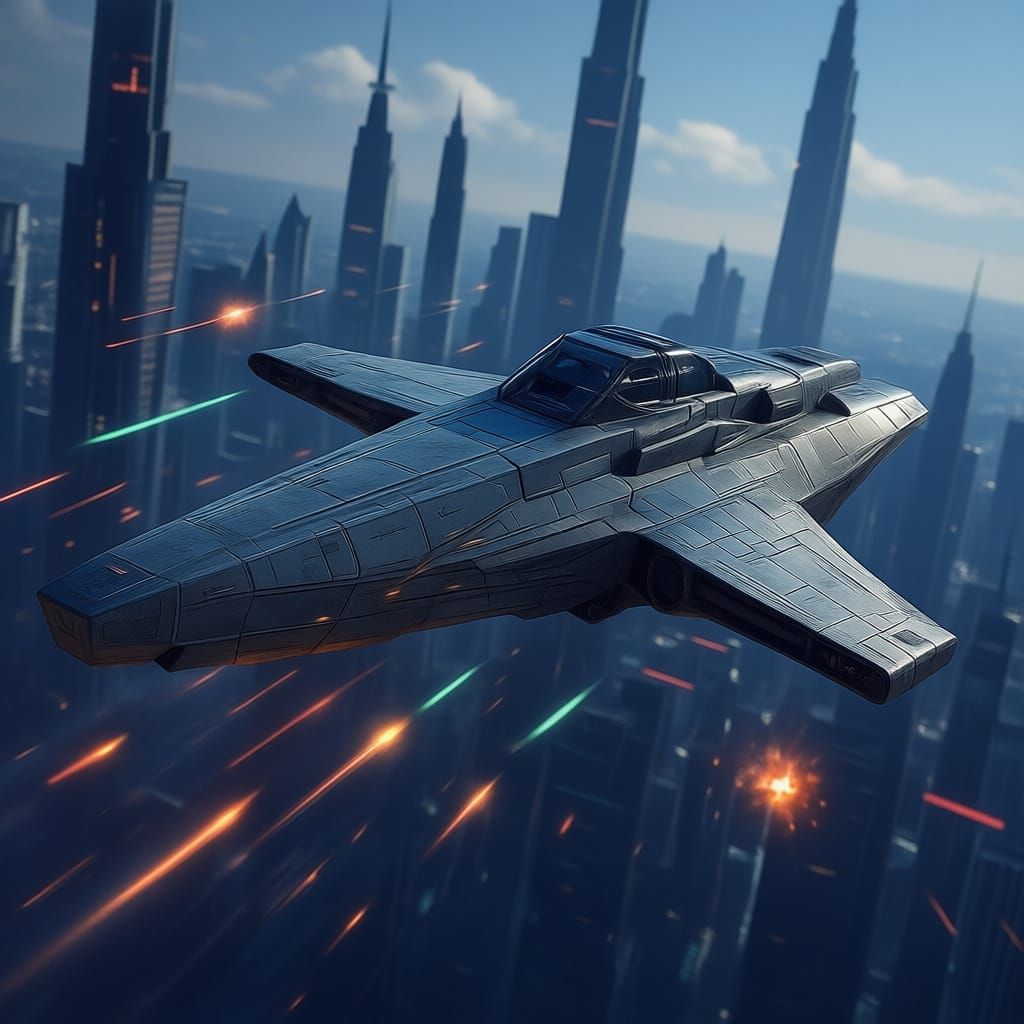 Star Wars Gunship Launches Missiles Over Coruscant