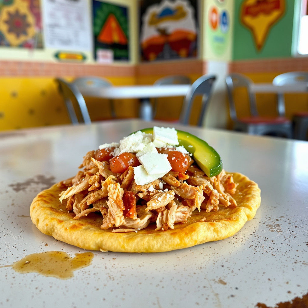 Delicious Venezuelan Arepa with Chicken and Avocado