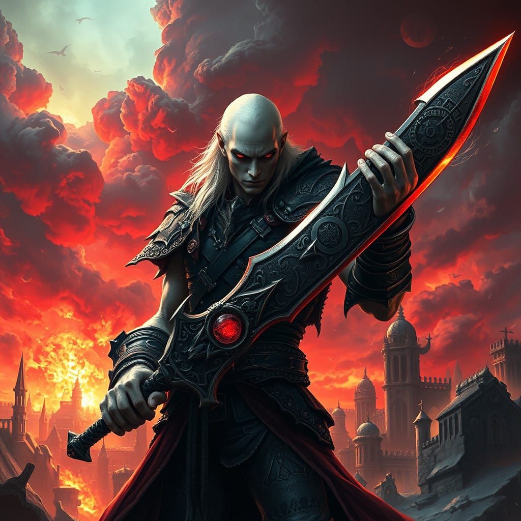 Elric Wields Stormbringer, the Doomed Emperor's Fearsome Swo...