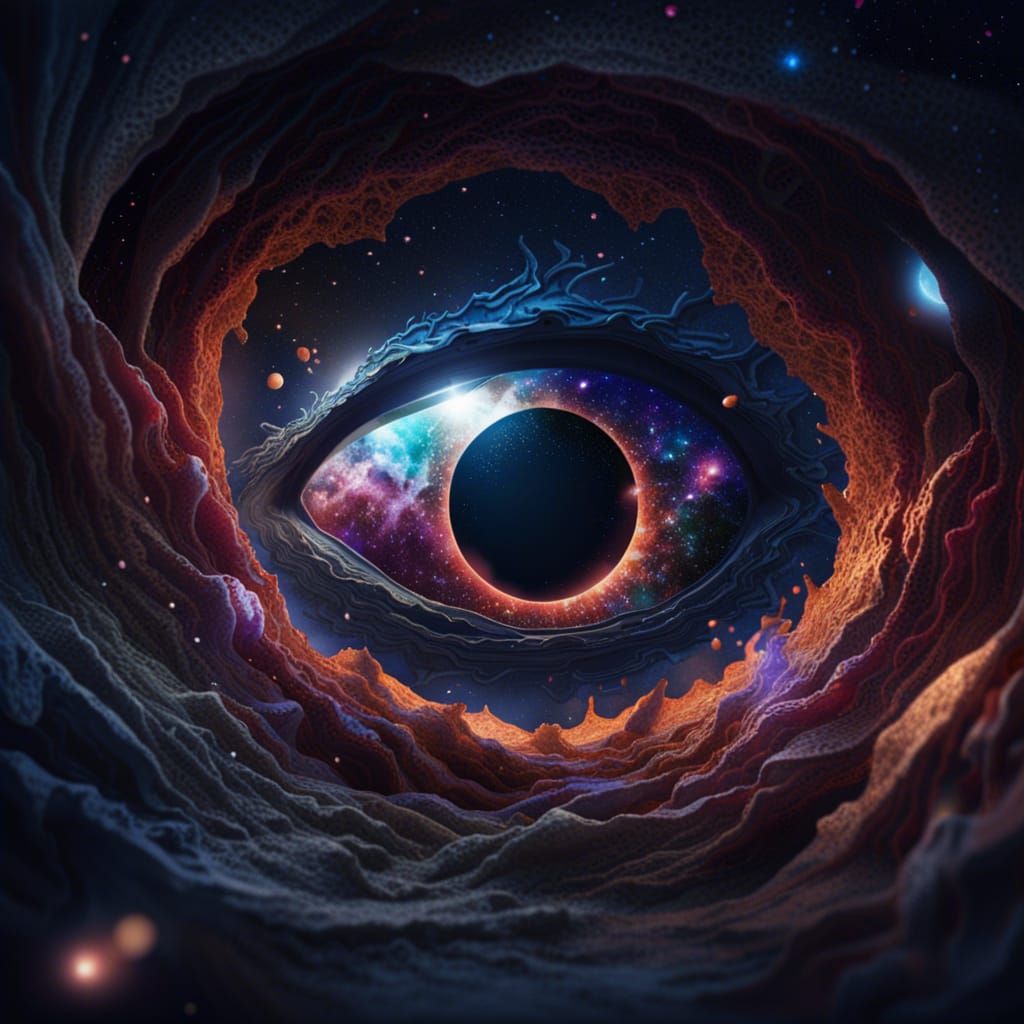 Cosmic Eye Gazing Through Space Fabric