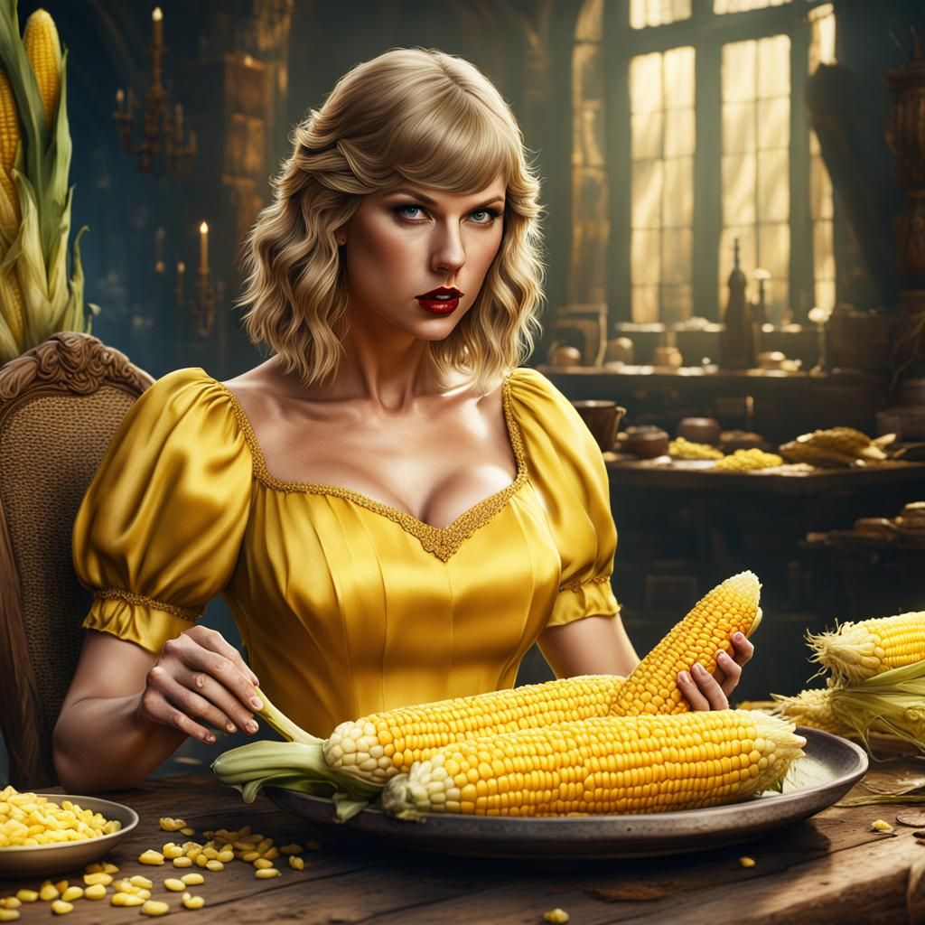 Taylor eats more corn