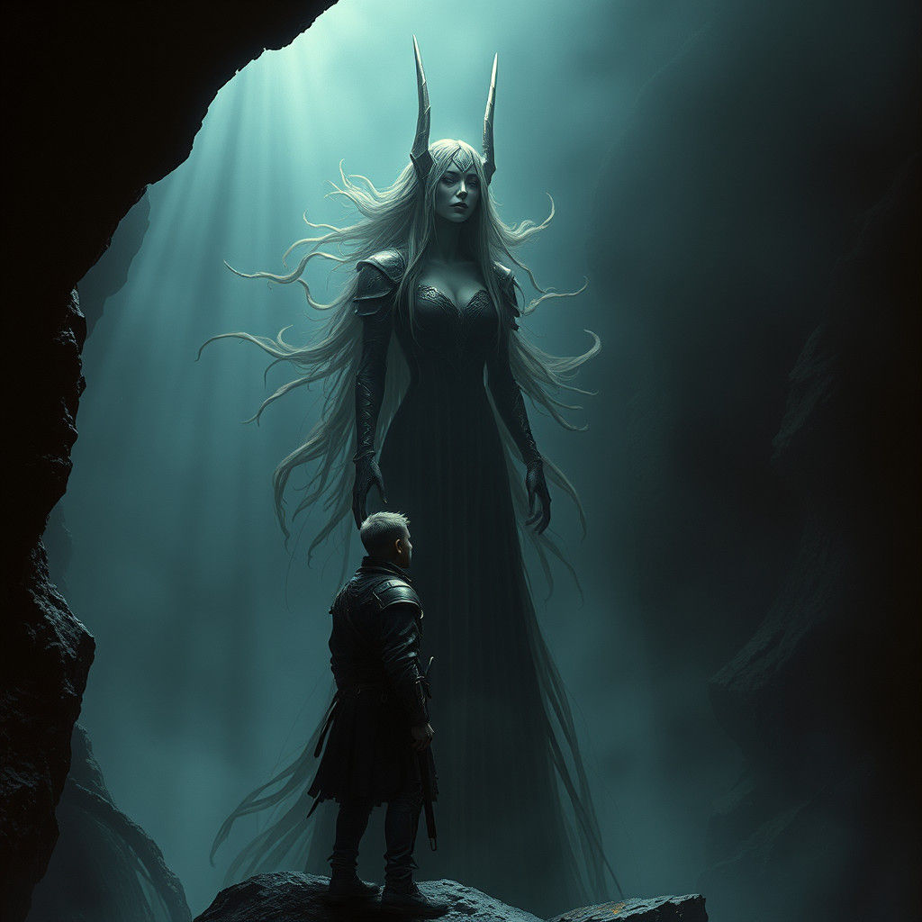 Enchanting Siren's Song in Dark Surrealism Style