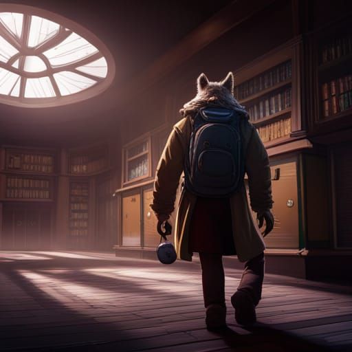 Young Werewolf's First Day: Detailed Matte Painting