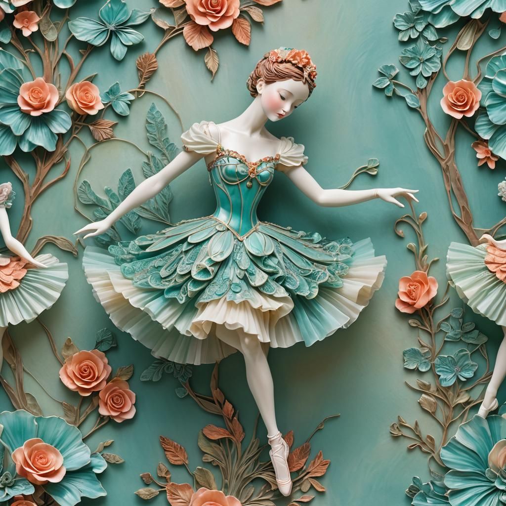 Porcelain Ballerina with Sprained Ankle in Art Nouveau Style