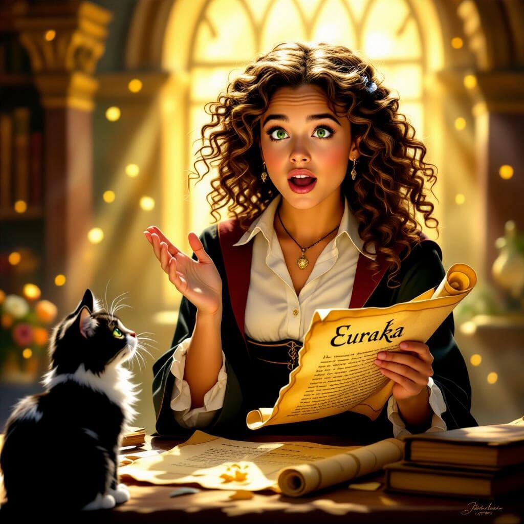 Scholar's Discovery: A Scroll in Alma-Tadema Style