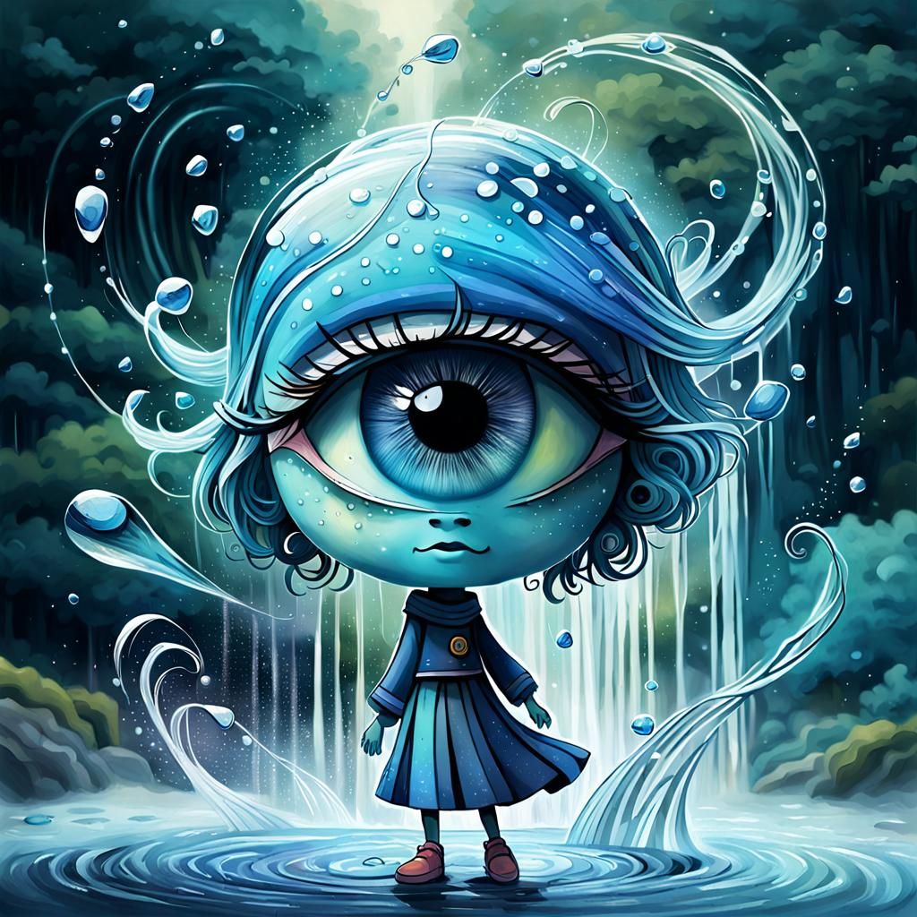 Water Alien in Camille Rose Garcia Style