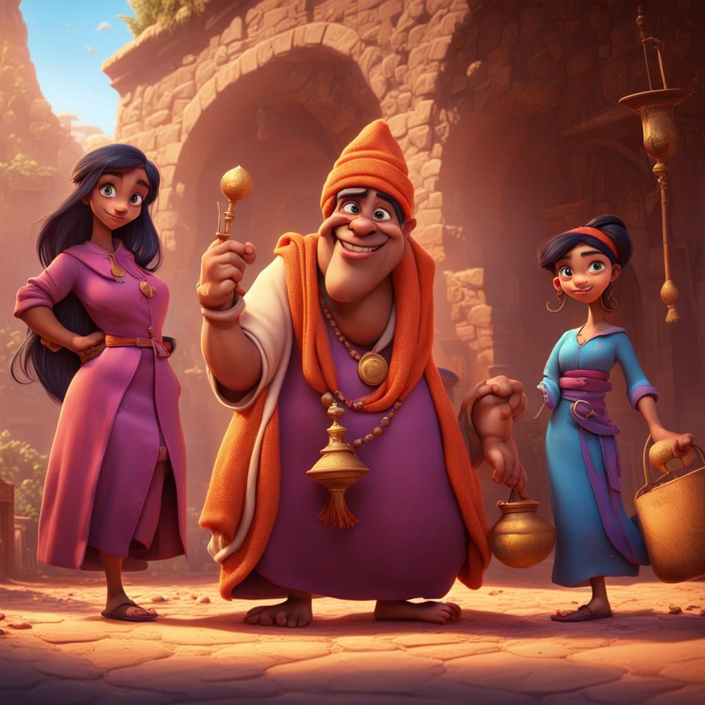 Ali Baba and Forty Thieves: Pixar-Style 3D Art