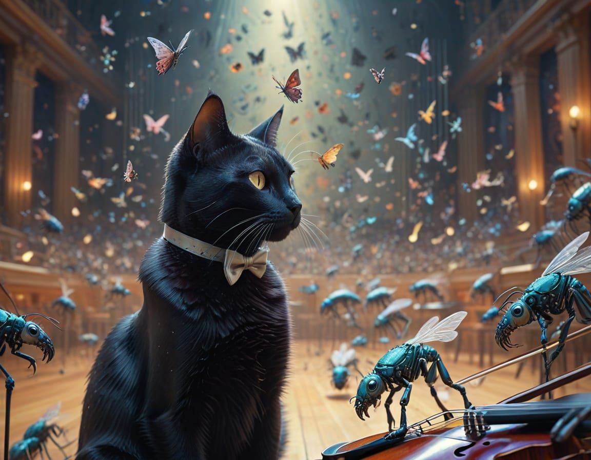 Ethereal Watercolor Concert Scene with Whimsical Creatures