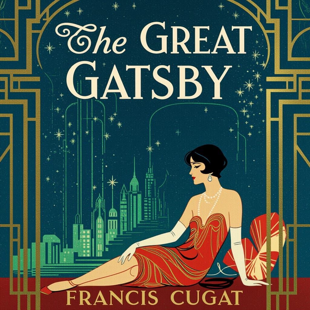 Great Gatsby Scene in Art Deco Style