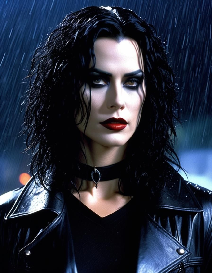 Gothic Teagan Croft as The Crow, Rainy Movie Scene