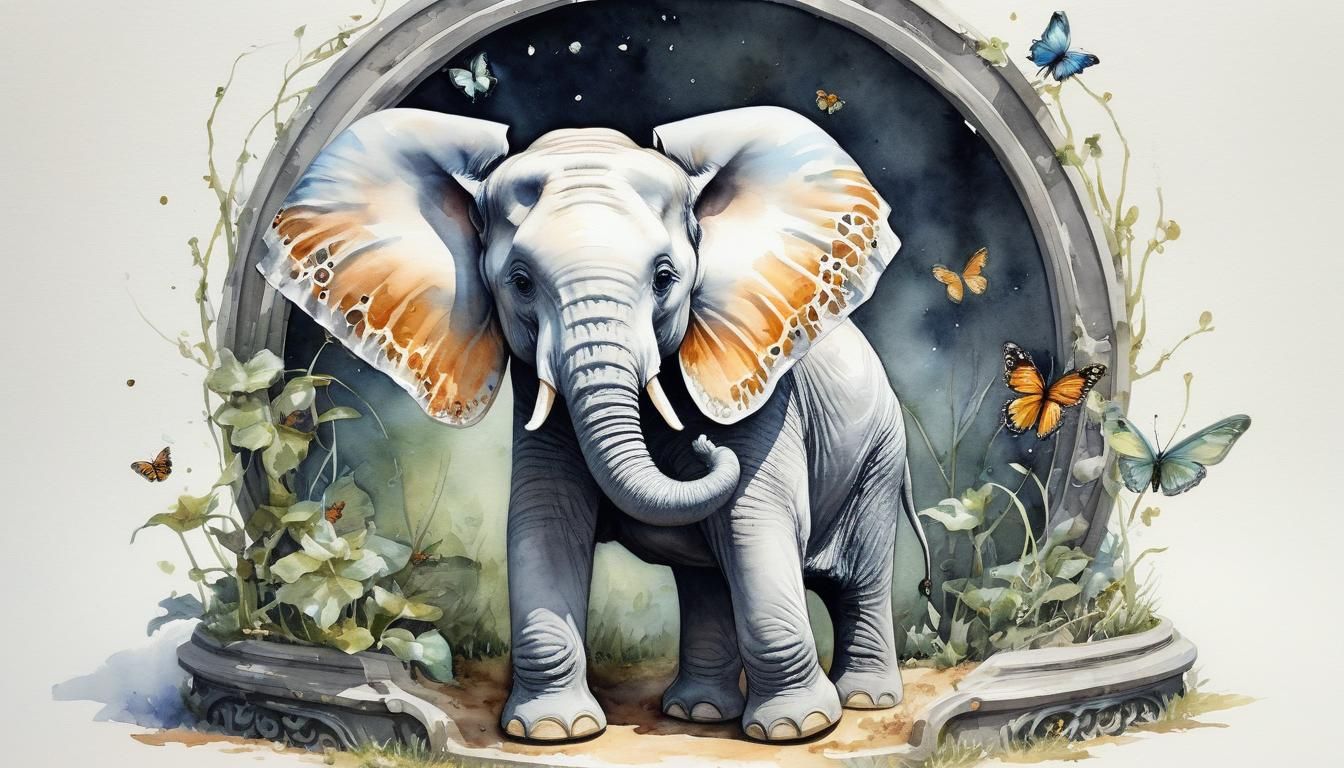 Elephant with butterfly ears