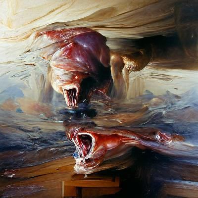 Fear as Oil Painting by James Gurney
