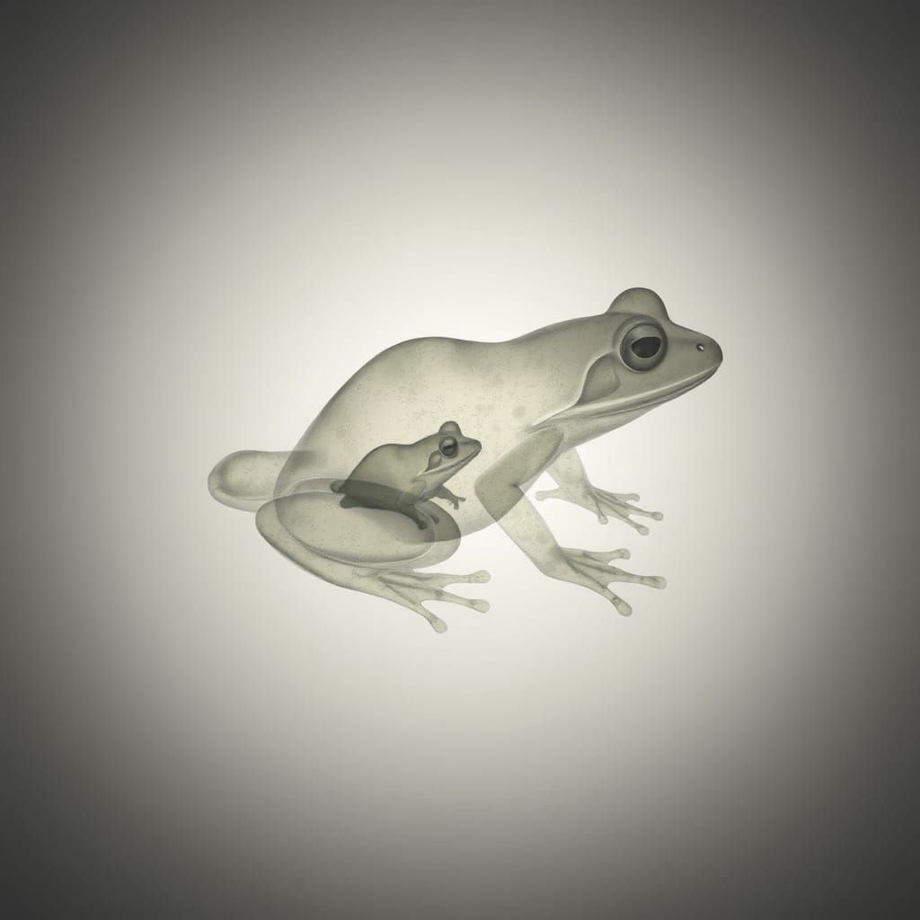 Frog Metamorphosis in Dreamy Overlapping Silhouettes