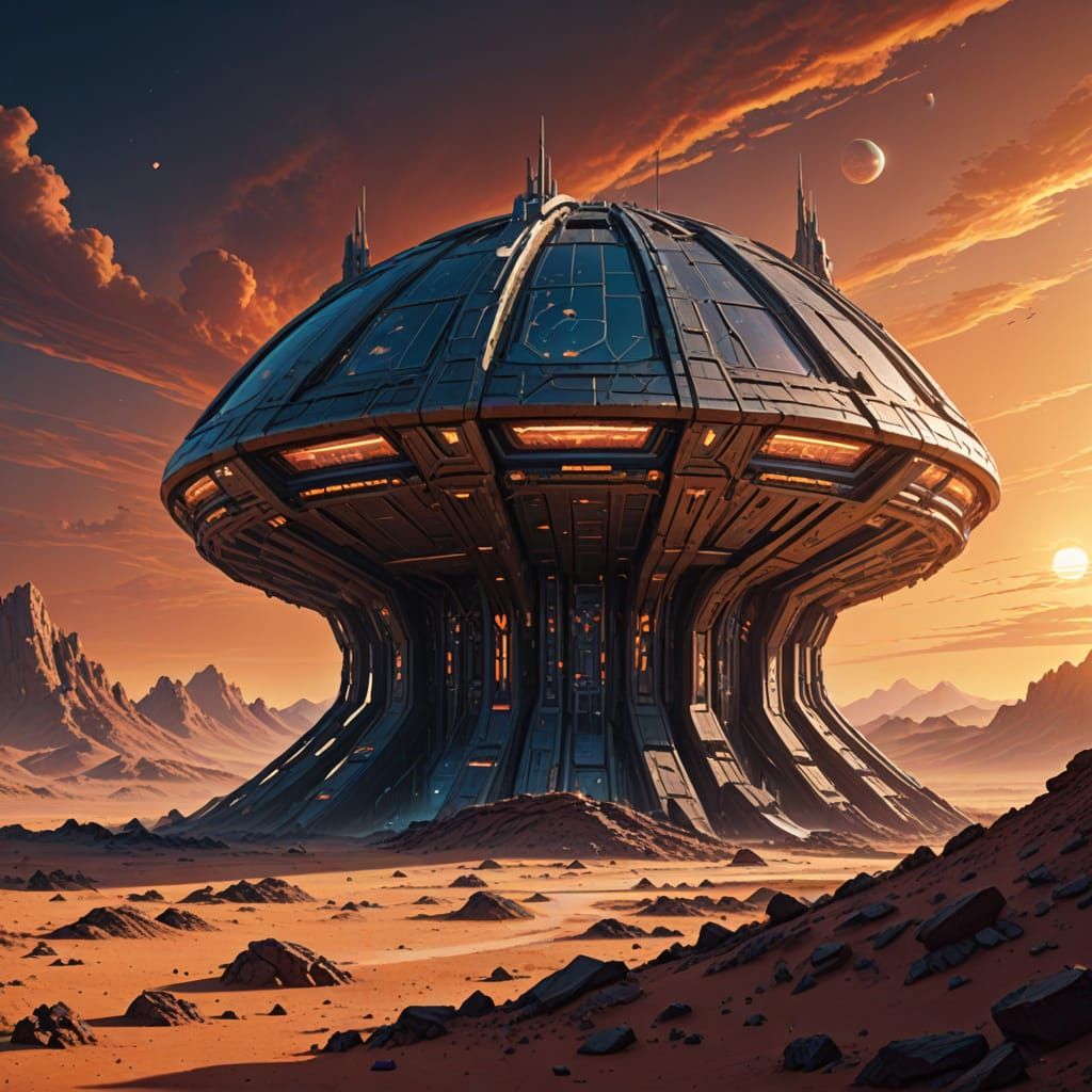 Futuristic Alien Structure Concept Art