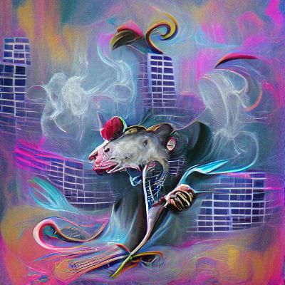 Cartoon Gangster Rat in Pinstripe Suit