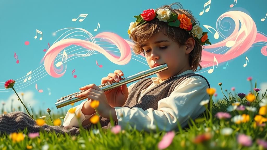 Ethereal Shepherd's Meadow Symphony in Pastel Hues