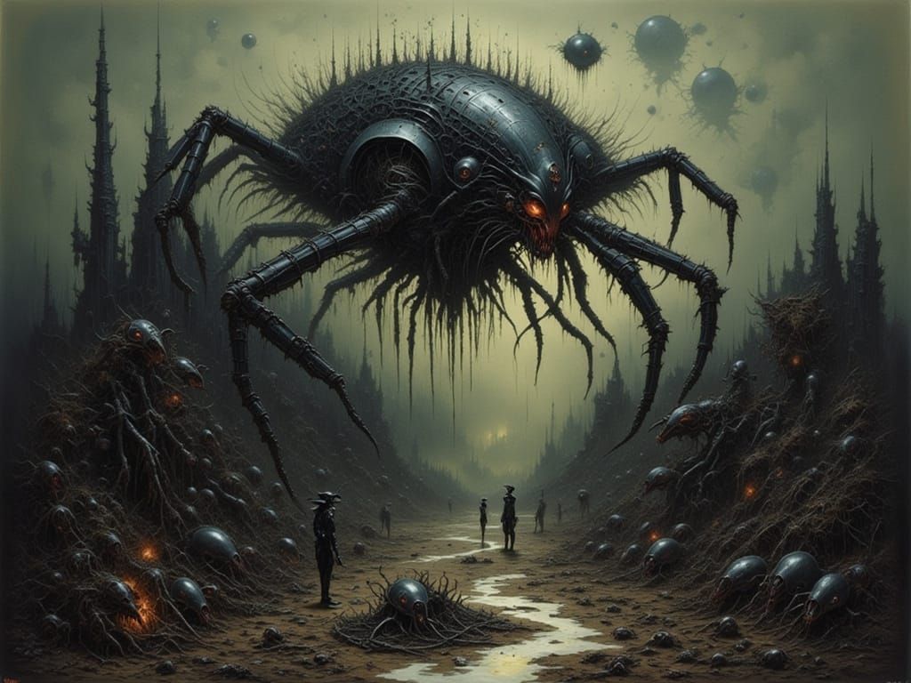 Sinister Alien Colony in Dystopian Chaos