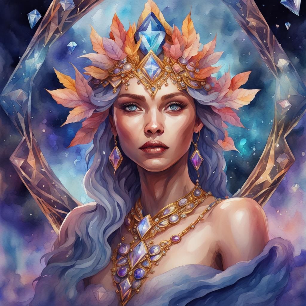 Diamond Goddess Watercolor - Birthstone Collection