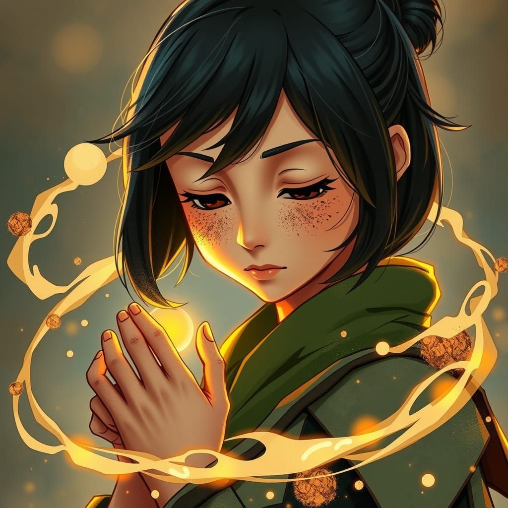 Toph Earthbending in Mystical Golden Light