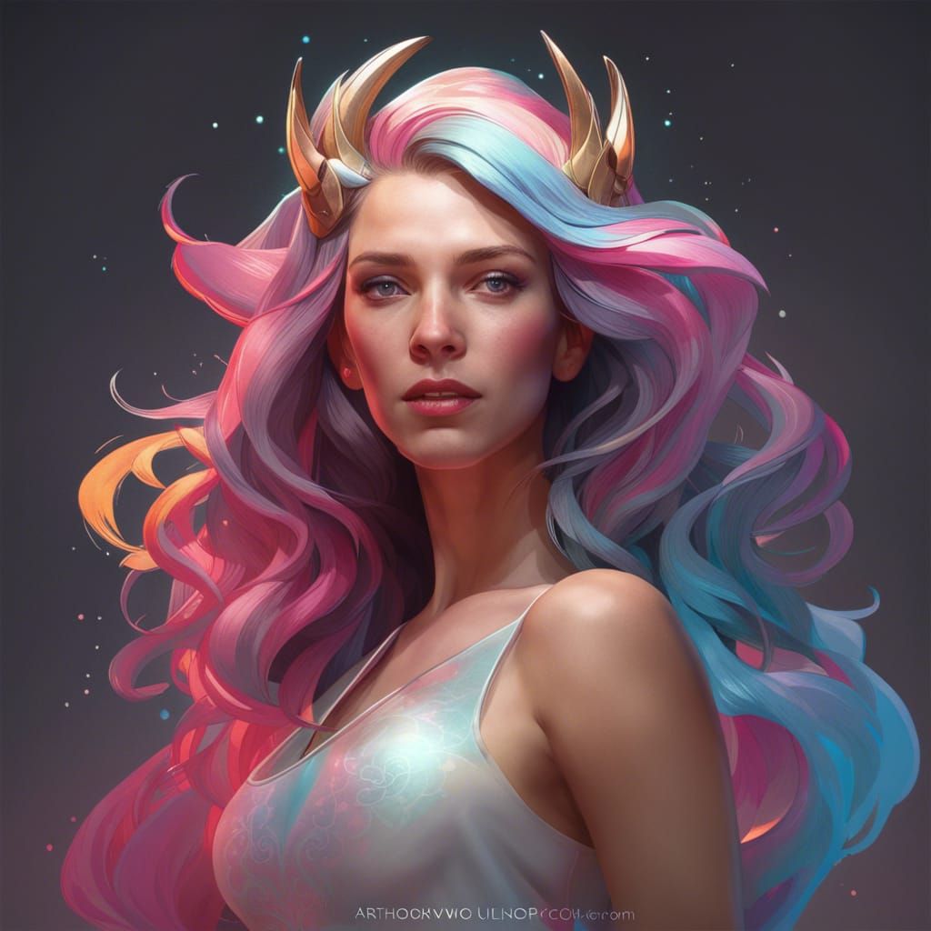 Detailed Portrait of a Human Unicorn Hybrid