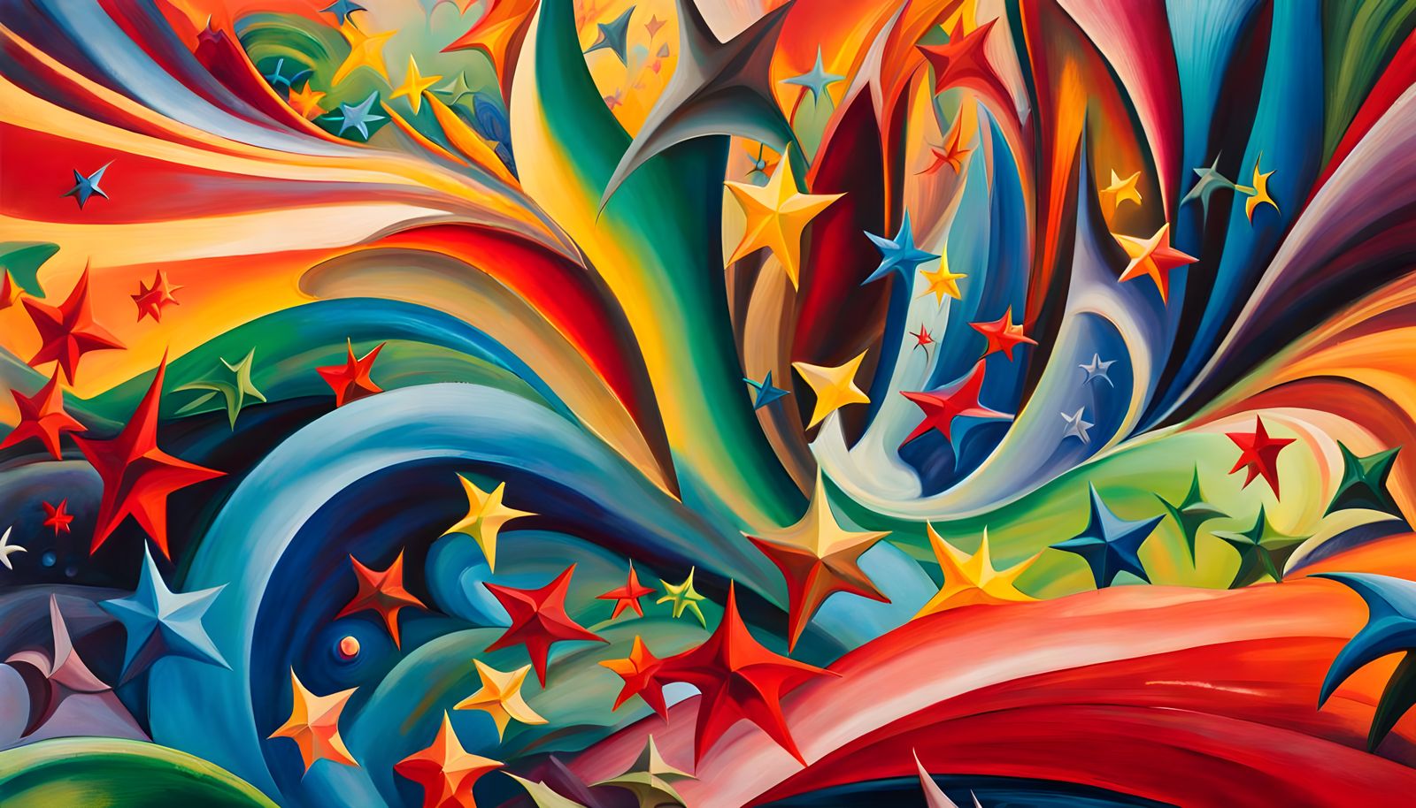 Iridescent Star Cluster Formation in Abstract Expressionism