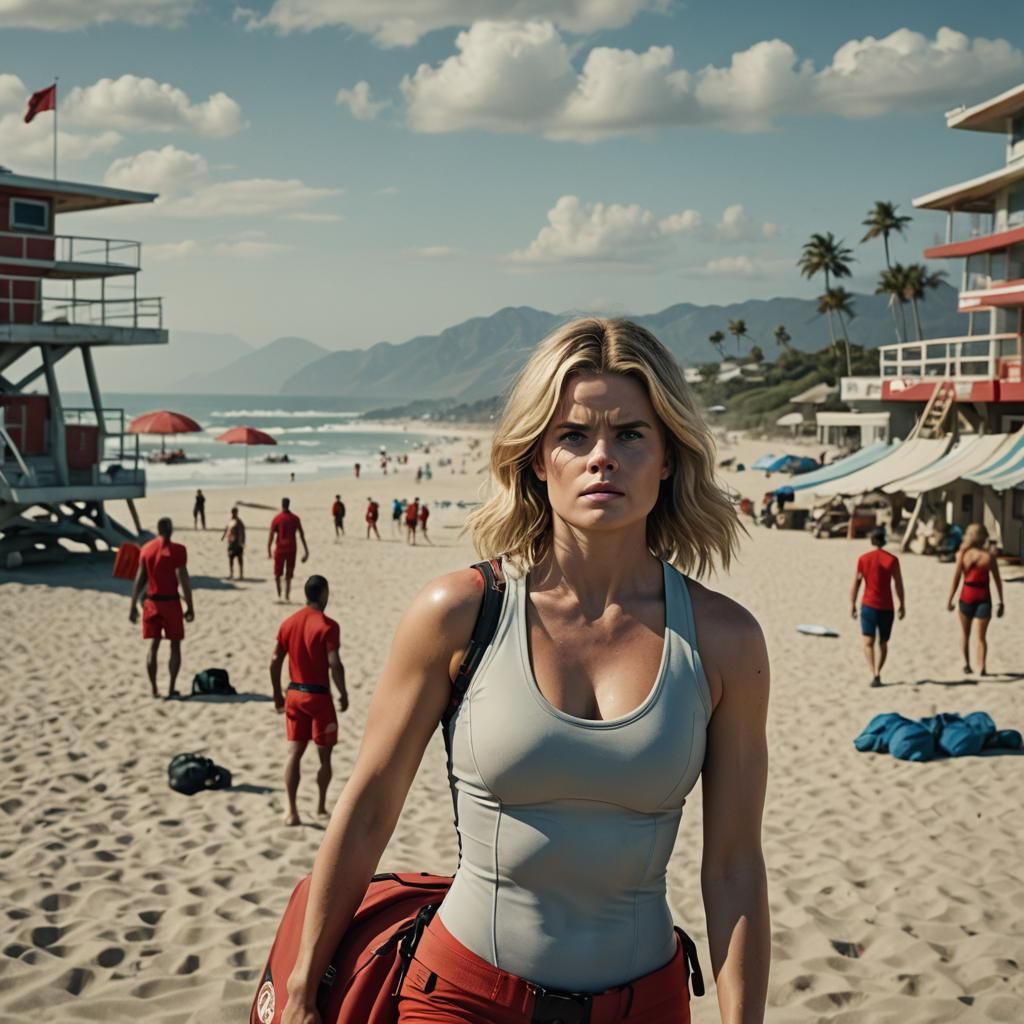 Alice Eve as Baywatch Lifeguard: Digital Painting