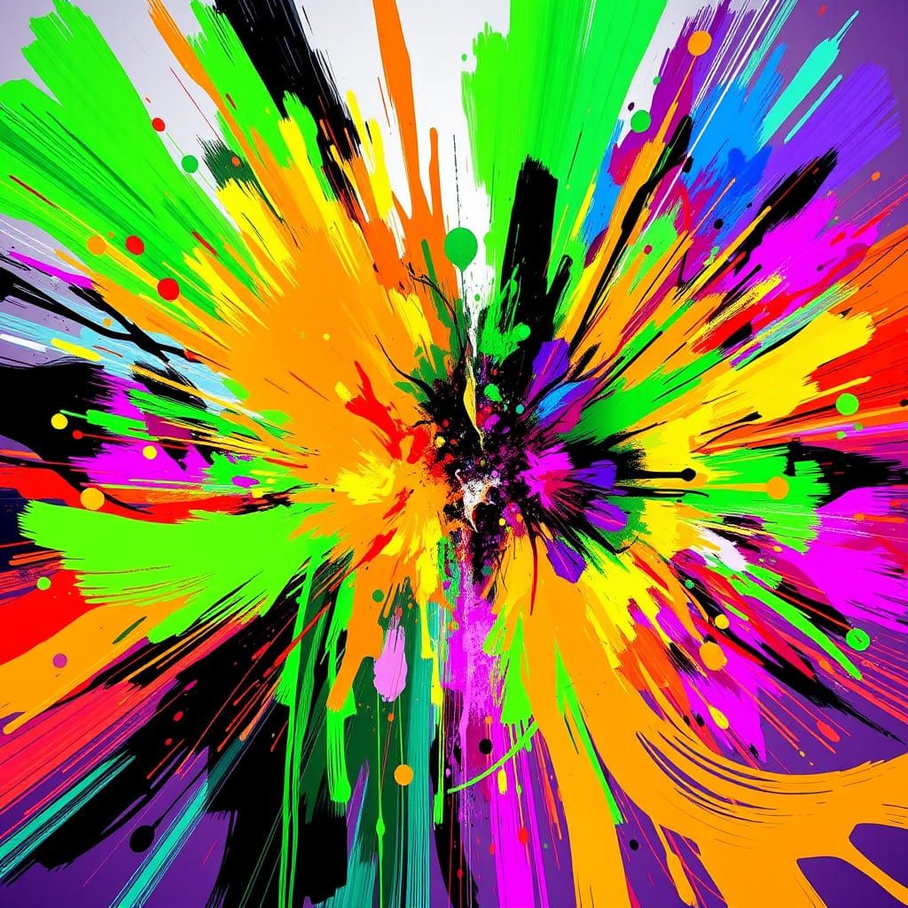 Electric Chromoflux Duet: Cyberpunk Psychedelic Art