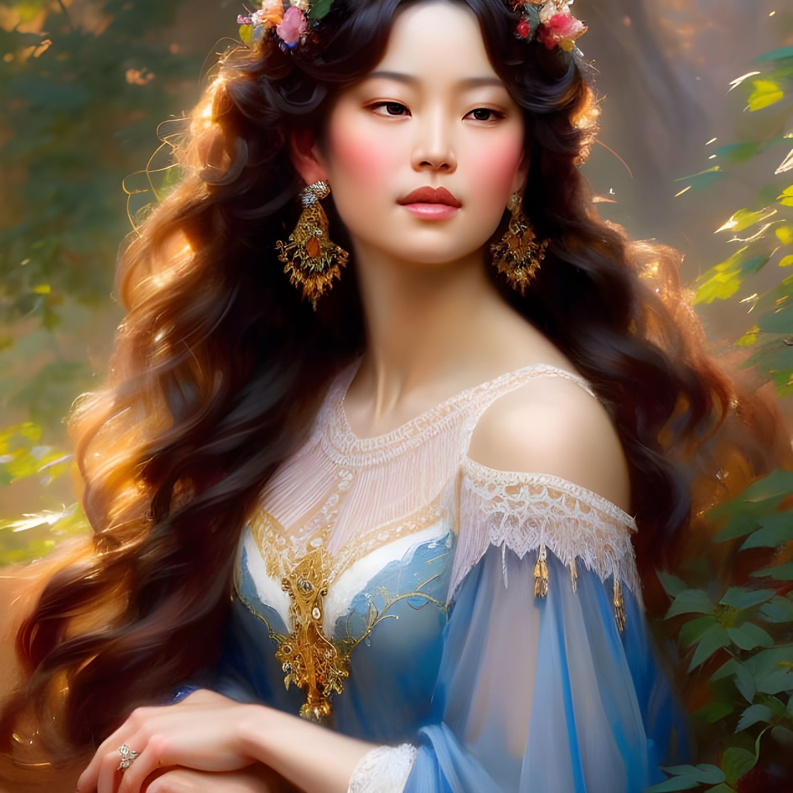 Confident Woman Portrait in Fantasy Art Style
