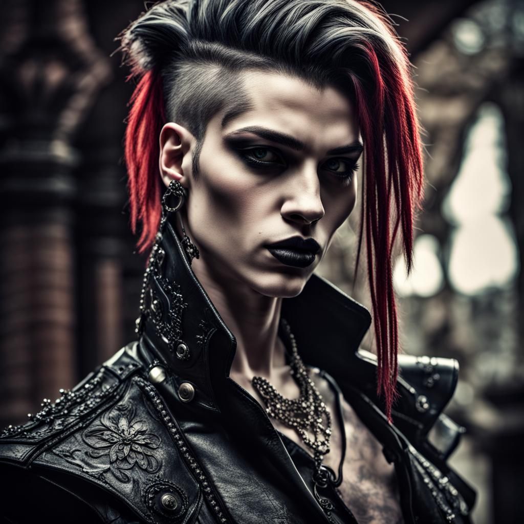 Androgynous Brujah Clan Punk Portrait in HDR